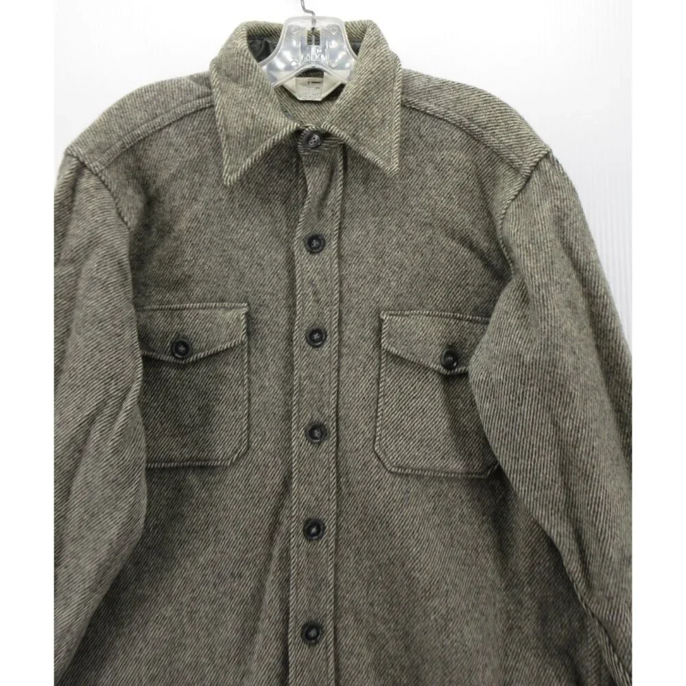 VGT Woolrich Shirt XL Mackinaw 70s Wool Blend Herringbone Shacket *
